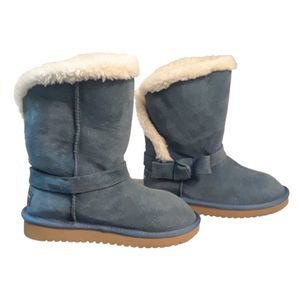 Koolaburra by UGG Women's Girls Blue Suede Bow Boots Size 5
